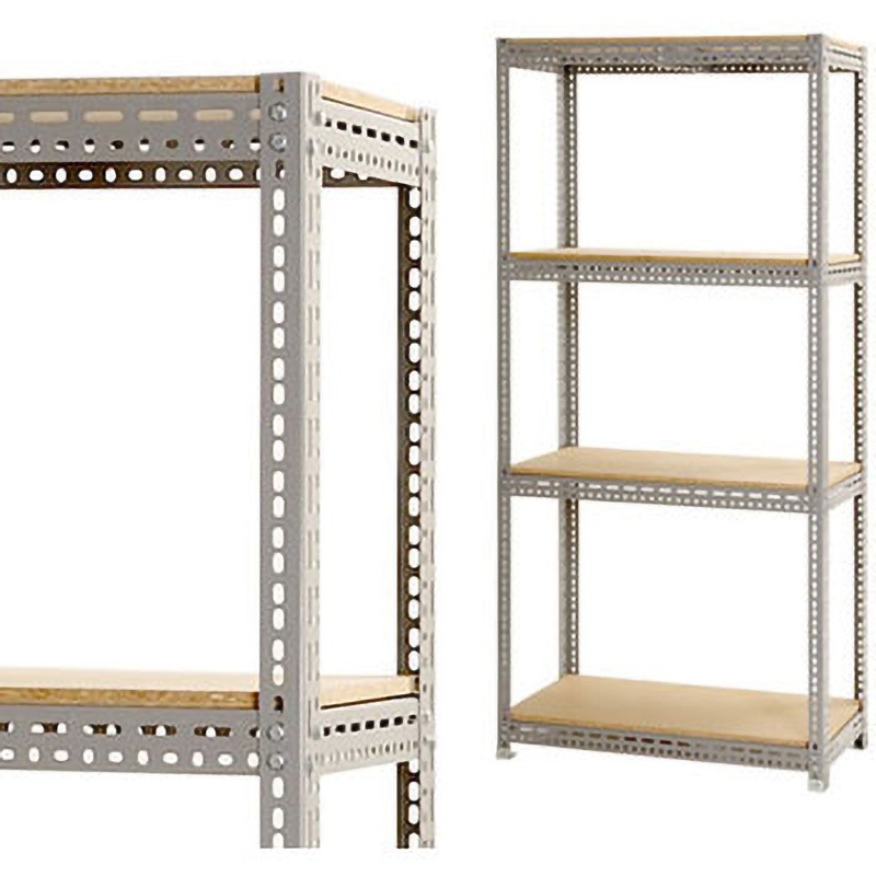 BD18090210 ボード棚 キタジマ グレー色 スチール 4段 荷重200kg/段 高さ2100mm奥行900mm