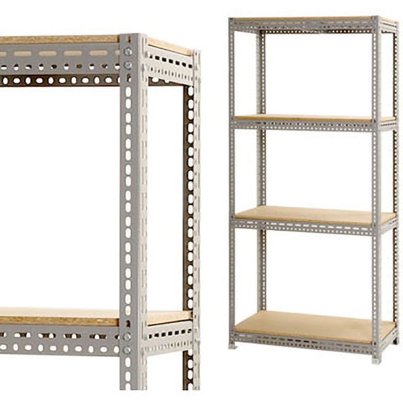 BD15075240 ボード棚 キタジマ グレー色 スチール 4段 荷重250kg/段 高さ2400mm奥行750mm