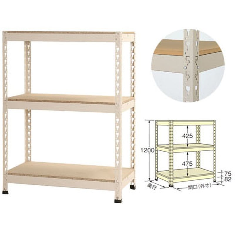 BR9060120 ボードラック キタジマ ベージュ色 スチール 荷重800kg 高さ1200mm奥行600mm