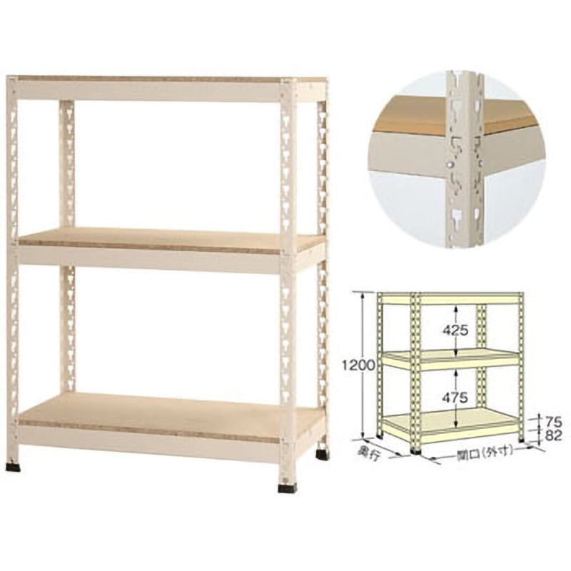 BR12090120 ボードラック キタジマ ベージュ色 スチール 荷重800kg 高さ1200mm奥行900mm