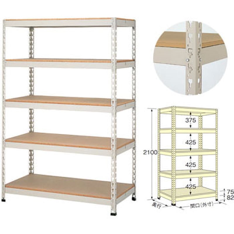 BR15060210 ボードラック キタジマ ベージュ色 スチール 荷重800kg 高さ2100mm奥行600mm