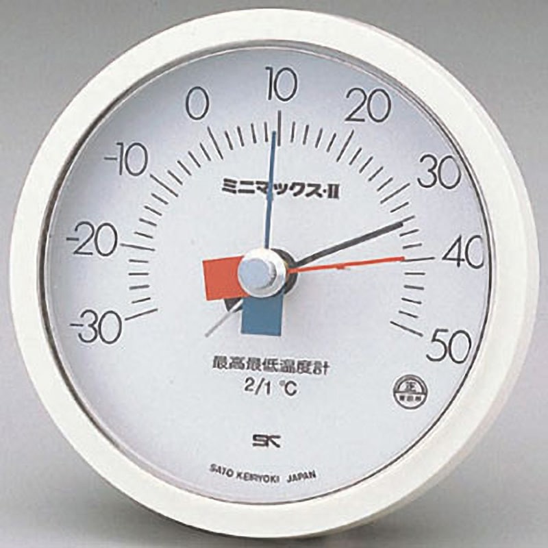 7310-00 ミニマックス2(最高最低温度計) 佐藤計量器製作所 壁掛け 測定