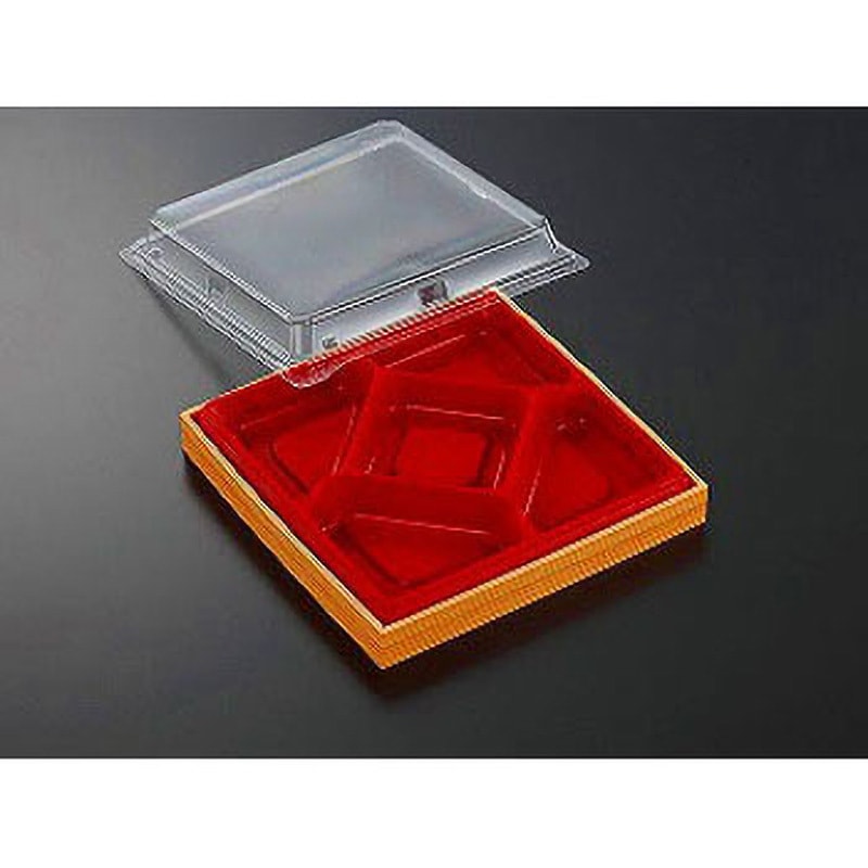 CWA20-20F 弁当容器 CWA 中央化学 防曇蓋タイプ 赤色 赤-赤杉  1ケース(20枚×9袋) CWA20-20F