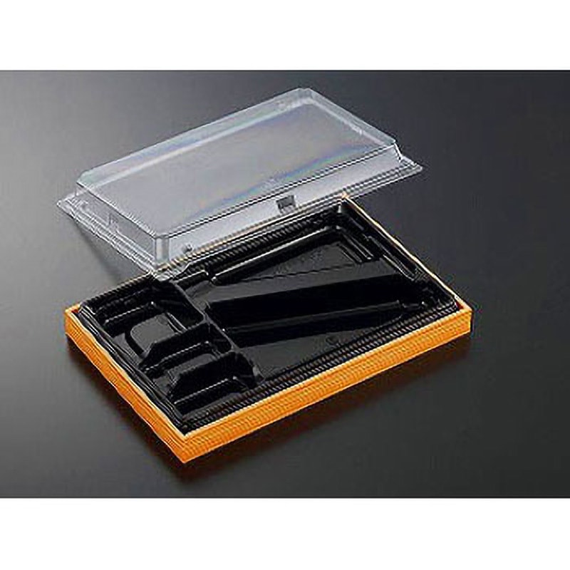 CWA27-17V 弁当容器 CWA 中央化学 防曇蓋タイプ 黒色 黒-赤杉  1ケース(20枚×8袋) CWA27-17V