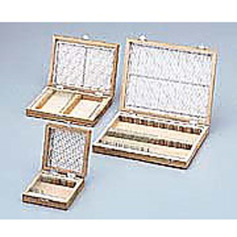 W-100 プレパラートボックス(木) アズワン 寸法255×200×38mm 1個 W-100