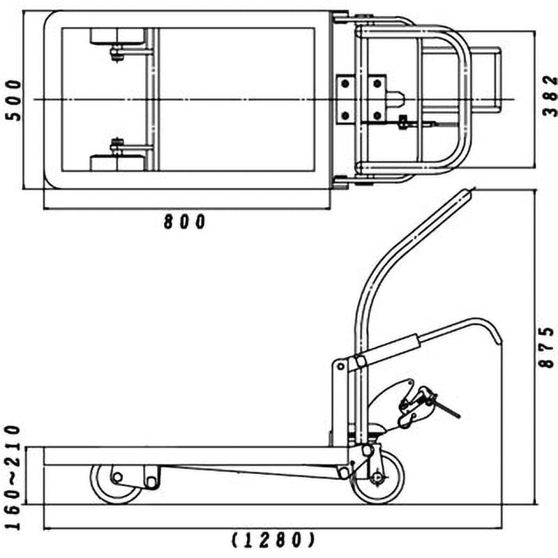 NO.1220 スキッドパレット運搬車 ポーターリフトインサイド型3輪 大有(タイユウ) 荷重500kg 最低位160mm最高位210mm -  【通販モノタロウ】