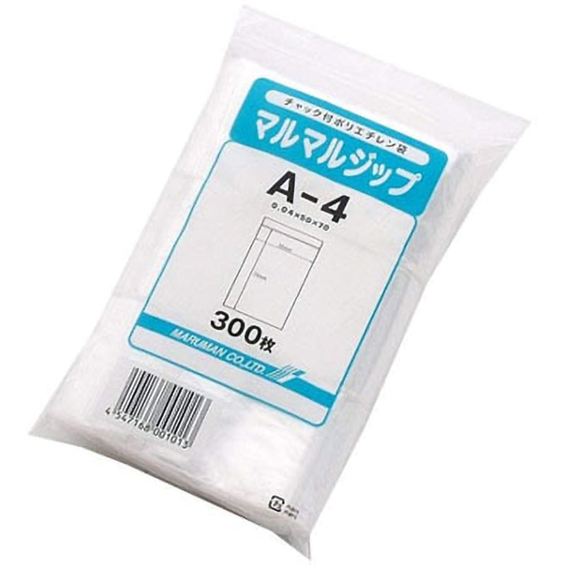 A-4 チャック付きポリ袋0.04mm(マルマルジップ) 丸万 透明色 幅 A-4 チャック付きポリ袋0.04mm(マルマルジップ) 丸万 透明色 幅