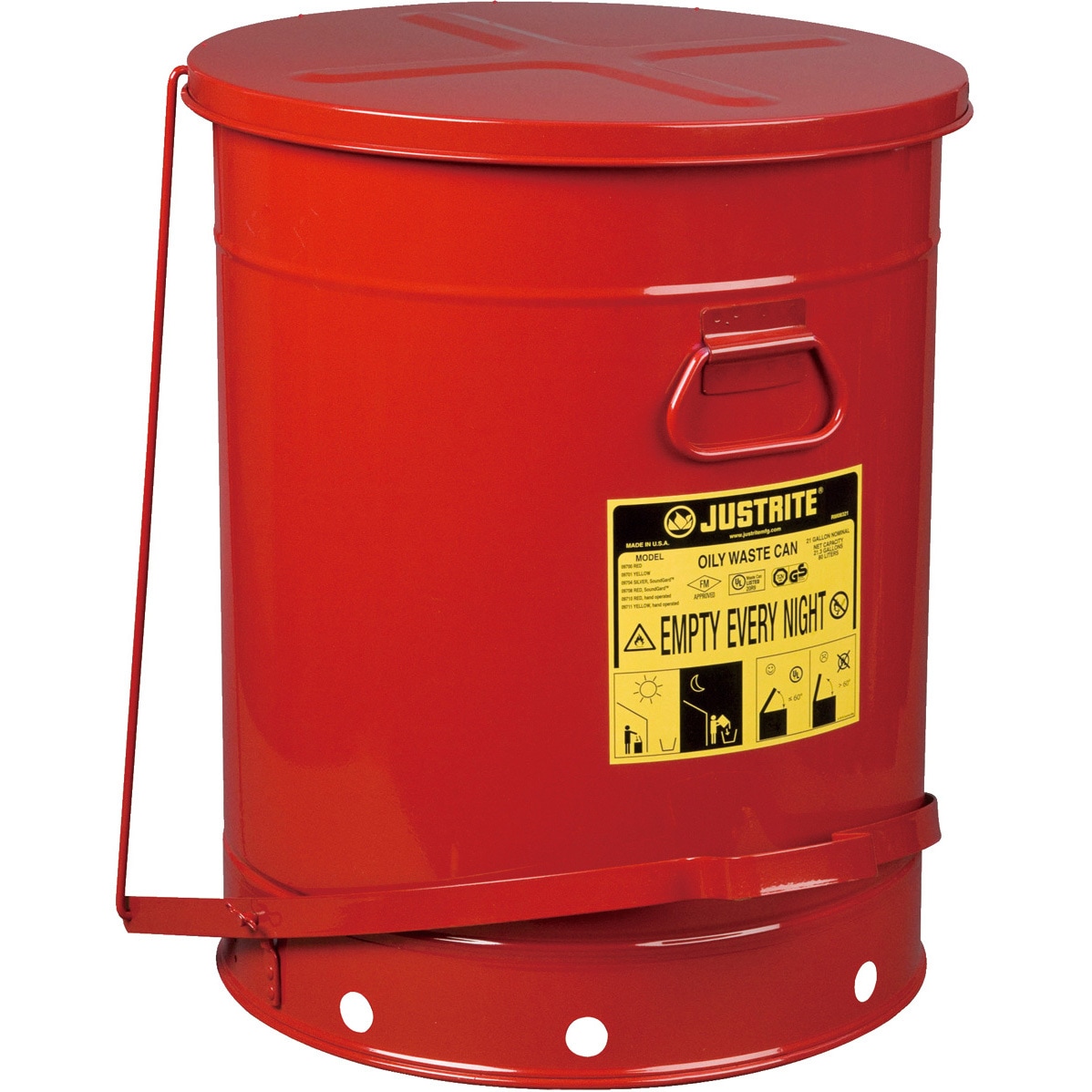 ジャストライトマニファクチャリング オイリーウエスト缶 6ガロン J09100 1個[21] ジャストライトマニファクチャリング オイリーウエスト缶 14ガロン