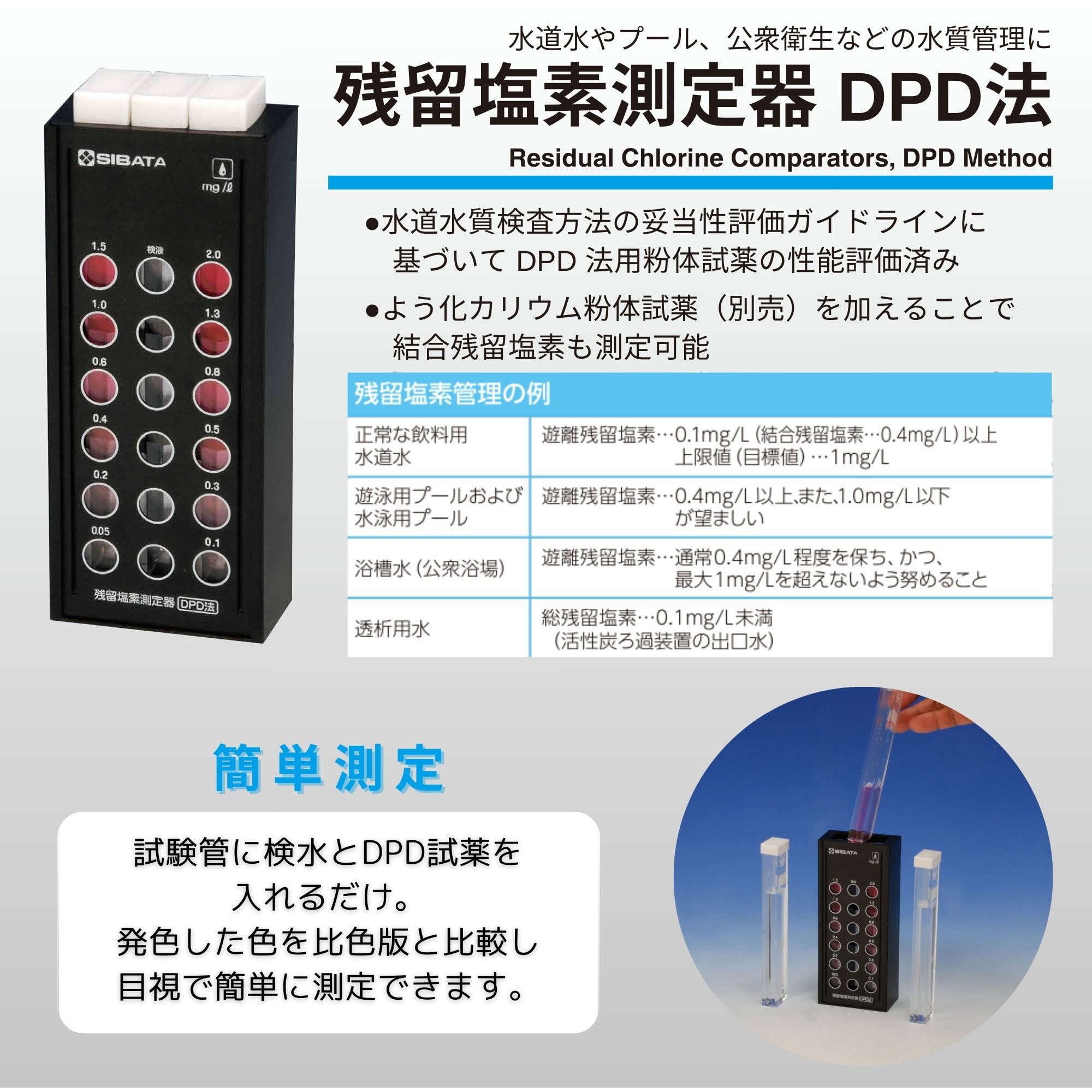 080540-521 残留塩素測定器 DPD法 SIBATA(柴田科学) 1個 080540-521