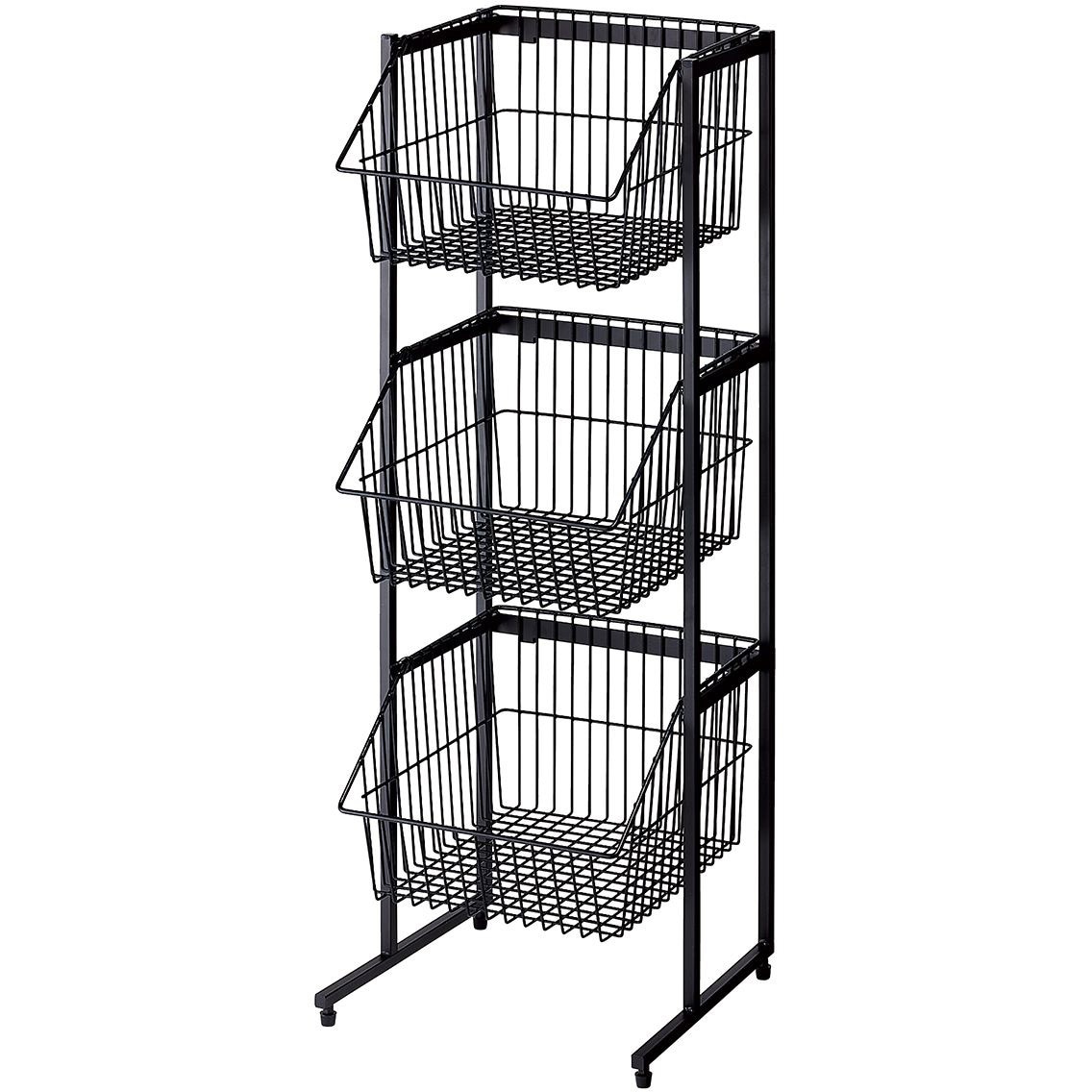 店舗什器　３段　カゴ　ラック　 アンティーク 店舗什器 3段 カゴ ラック アンティーク