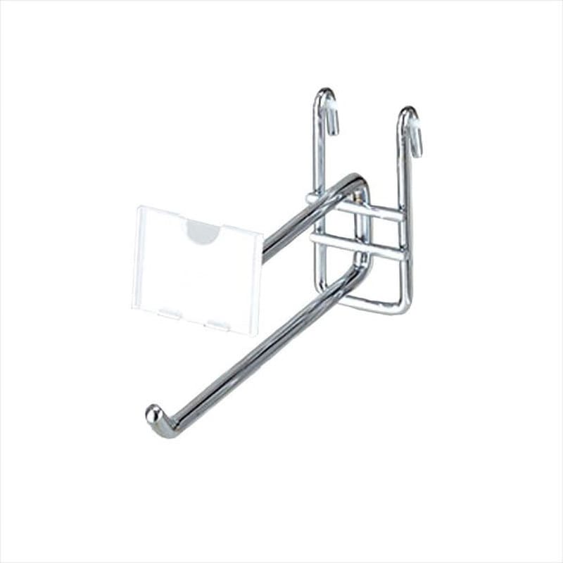 ネット什器用メタルフック大 100本 6470-1210 ネット什器用2段フック(Φ6mm)クローム ストア