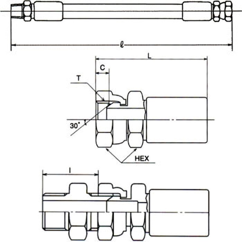 K-210-06-840 04+04 16+16 ハイドロリックホース K-210-06(両端