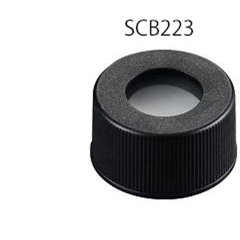 SCB223 シリンジバイアル用オプション品 アズワン 種別:穴あき黒キャップ 3mmセプタム付  1袋(100個) SCB223
