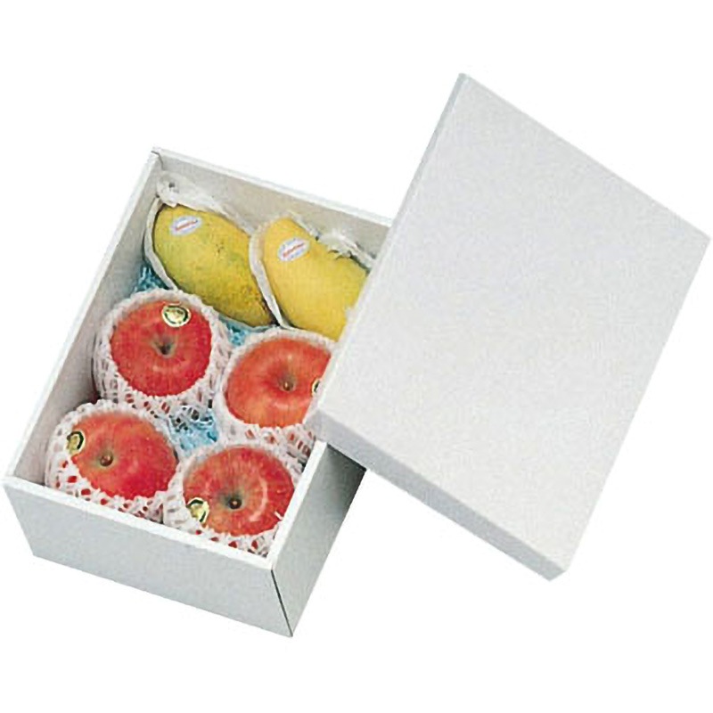 L-176 ホワイト(小) ヤマニパッケージ 果物・フルーツ りんご36玉6個用 フタ・身 寸法270×190×100mm 1ケース(50枚) L-176