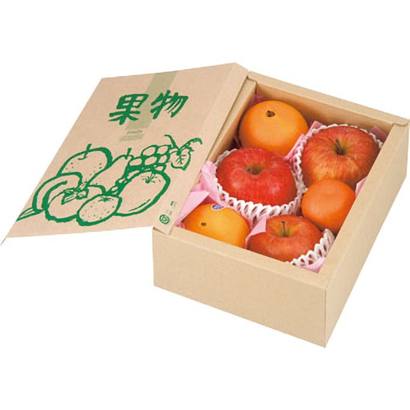 L-2142 サービス果物 ヤマニパッケージ りんご36玉5～6個用 フタ・身 寸法250×172×100mm 1ケース(100枚) L-2142