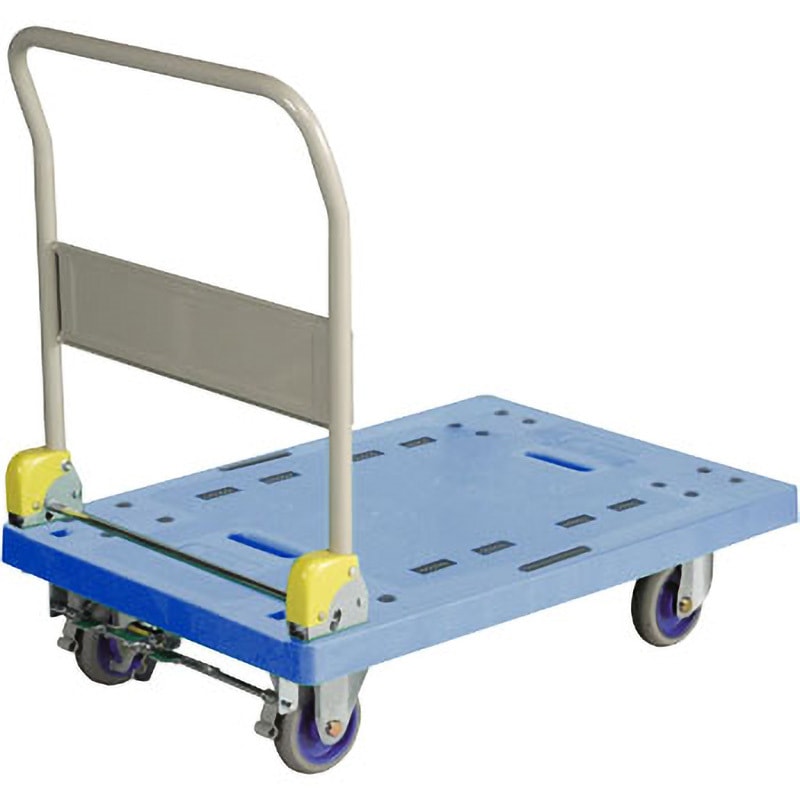 NP-306-LH 樹脂台車 フットブレーキ付 金沢車輌 折りたたみハンドル