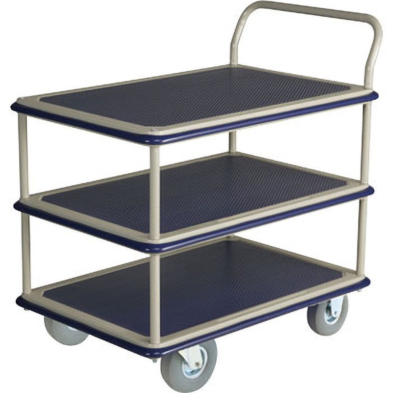 NHT-305SL ノーパンククッションタイヤ付スチール台車 金沢車輌 荷重200kg 荷台幅610mm荷台奥行950mm  NHT-305SL