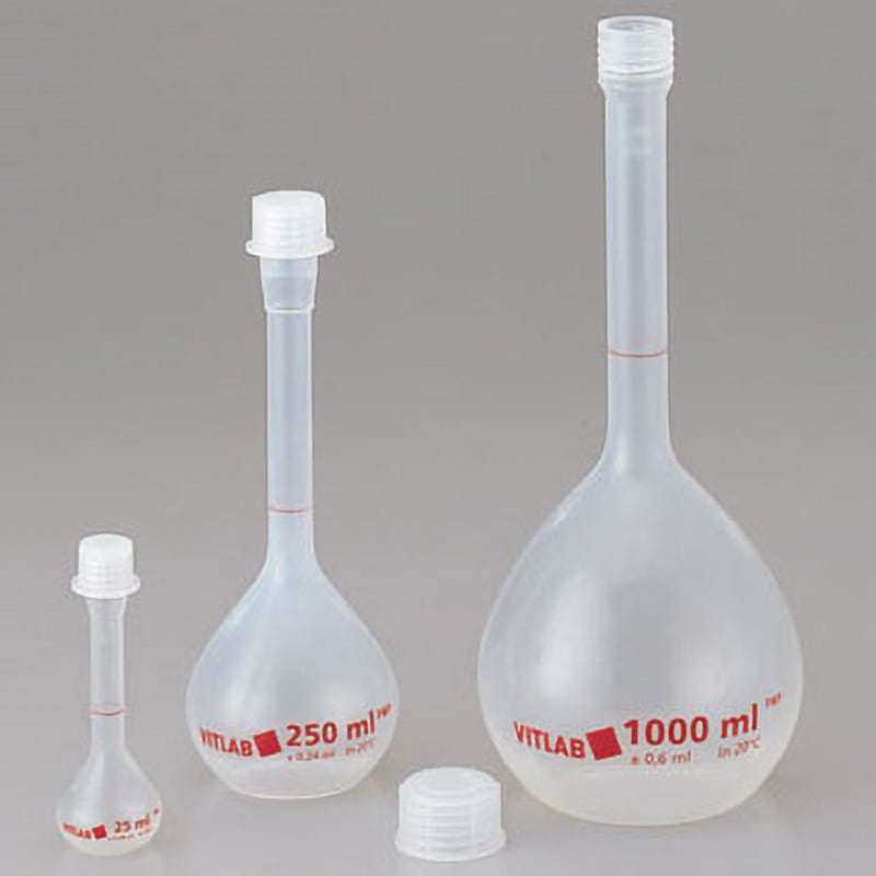 7560575 EMユーロ PMPメスフラスコ(キャップ付き) VITLAB 50mL