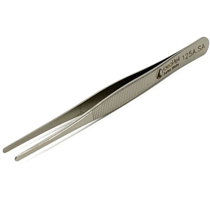 125A フラットピンセット アズワン ステンレス製 全長120mm 【通販