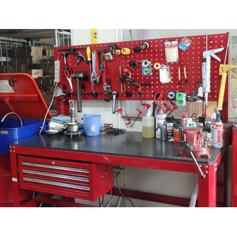 JTC3010 作業台(背面ボード付き) JTC 最大積載量1000kg レッド 引出し