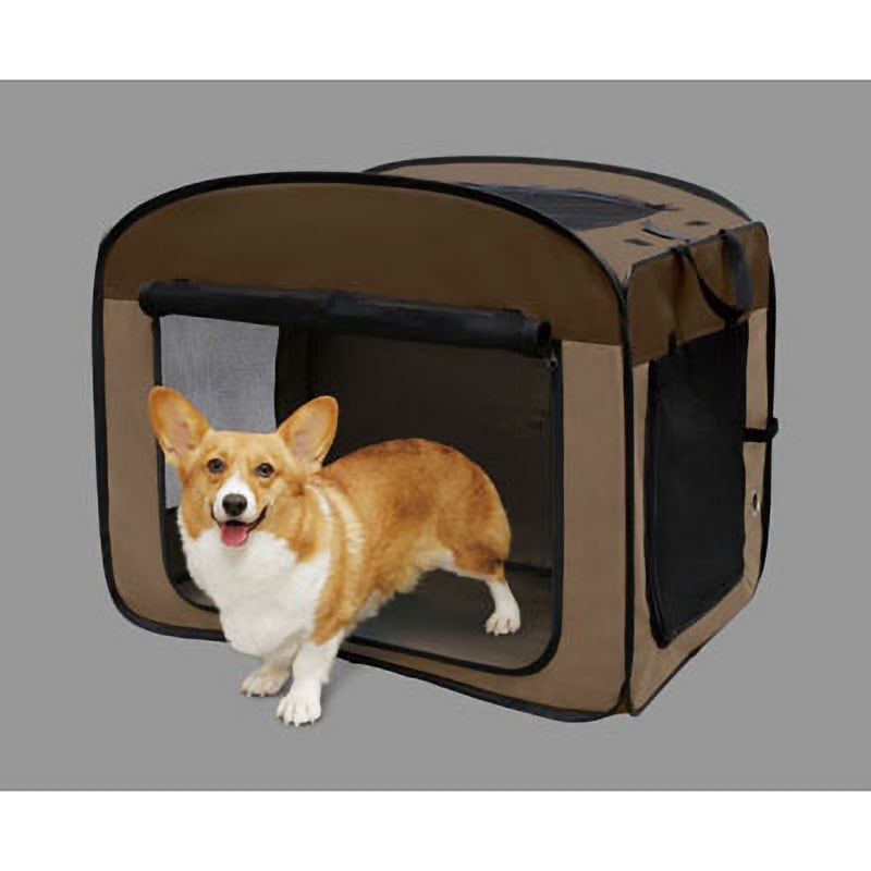 犬用クレート　ケージ　ブラウン　20kgまで対応 折りたたみアイリスオーヤマ アイリスオーヤマ 折りたたみソフトケージ L POSC-800A (犬用