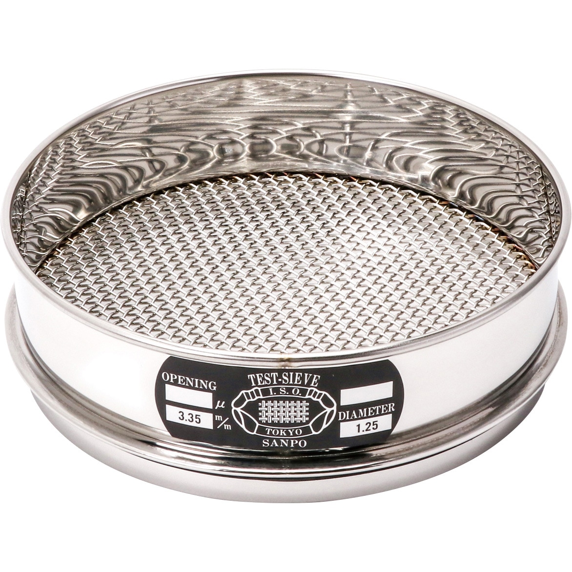 200×45/3.35mm ステンレスふるい 200Φ×45 サンポー 平織 目開き3.35mm