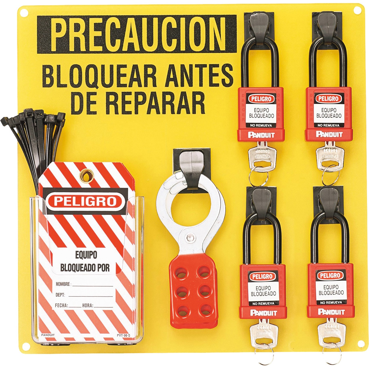 PSL-4SWCA ロックアウトステーション(付属品付き) 非導体パドロック ロックアウト金具 安全タグ付き PANDUIT(パンドウイット) 1個 PSL-4SWCA
