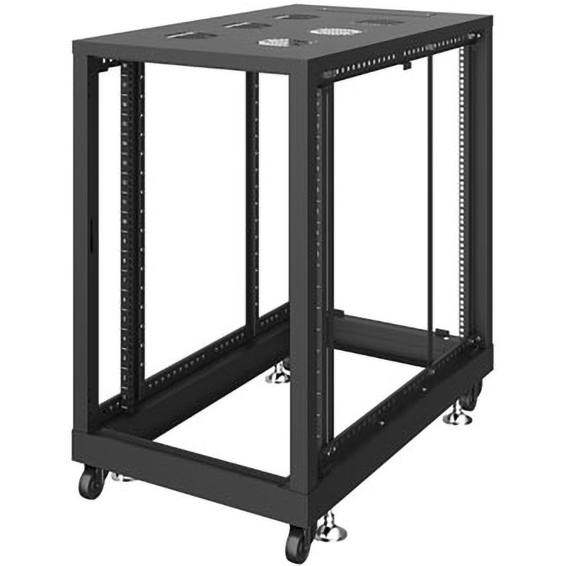 CP-SVN1890NPBKN 19インチサーバーラック パネルなしタイプ サンワサプライ 耐荷重500kg ブラック(マンセル値/N1.0近似色) 間口600mm 1台 CP-SVN1890NPBKN