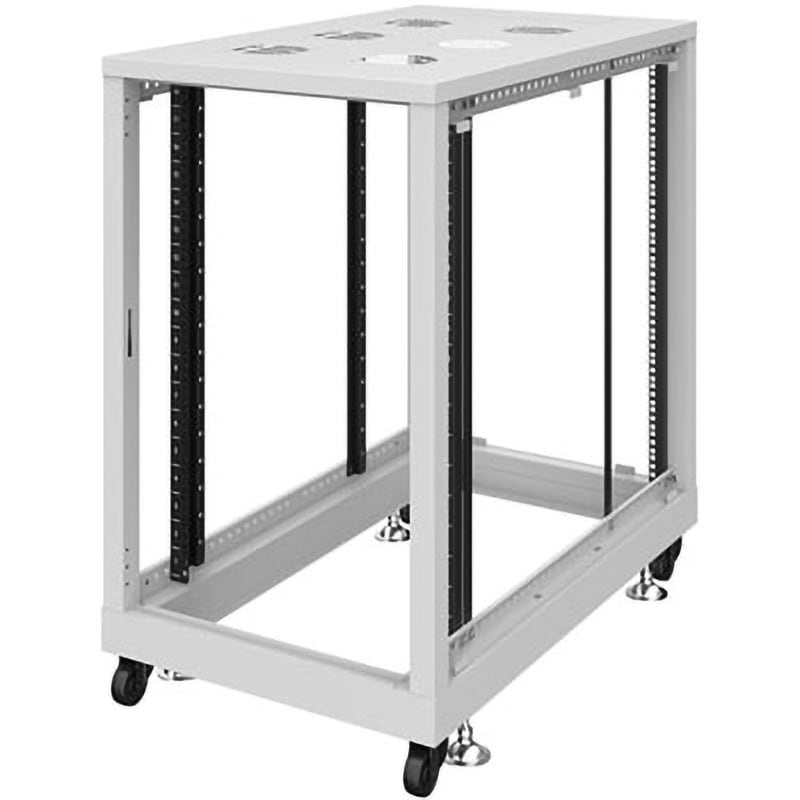 CP-SVN1890NPGYN 19インチサーバーラック パネルなしタイプ サンワサプライ 耐荷重500kg 間口600mm 1台 CP-SVN1890NPGYN