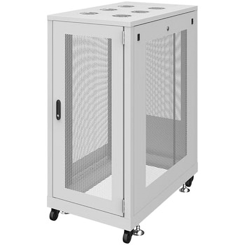 CP-SVN2410MGYN 19インチサーバーラック メッシュタイプ サンワサプライ 耐荷重500kg 間口600mm 1台 CP-SVN2410MGYN