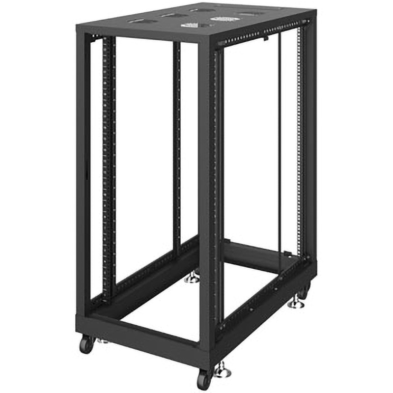 CP-SVN2410NPBKN 19インチサーバーラック パネルなしタイプ サンワサプライ 耐荷重500kg ブラック(マンセル値/N1.0近似色) 間口600mm 1台 CP-SVN2410NPBKN