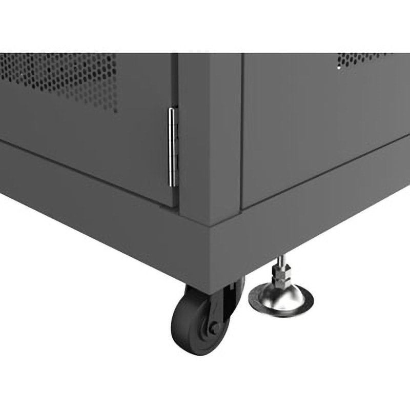 CP-SVN2490MBKN 19インチサーバーラック メッシュタイプ サンワサプライ 耐荷重500kg ブラック(マンセル値/N1.0近似色) 間口600mm 1台 CP-SVN2490MBKN