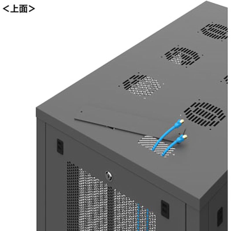 CP-SVN2490MBKN 19インチサーバーラック メッシュタイプ サンワサプライ 耐荷重500kg ブラック(マンセル値/N1.0近似色) 間口600mm 1台 CP-SVN2490MBKN