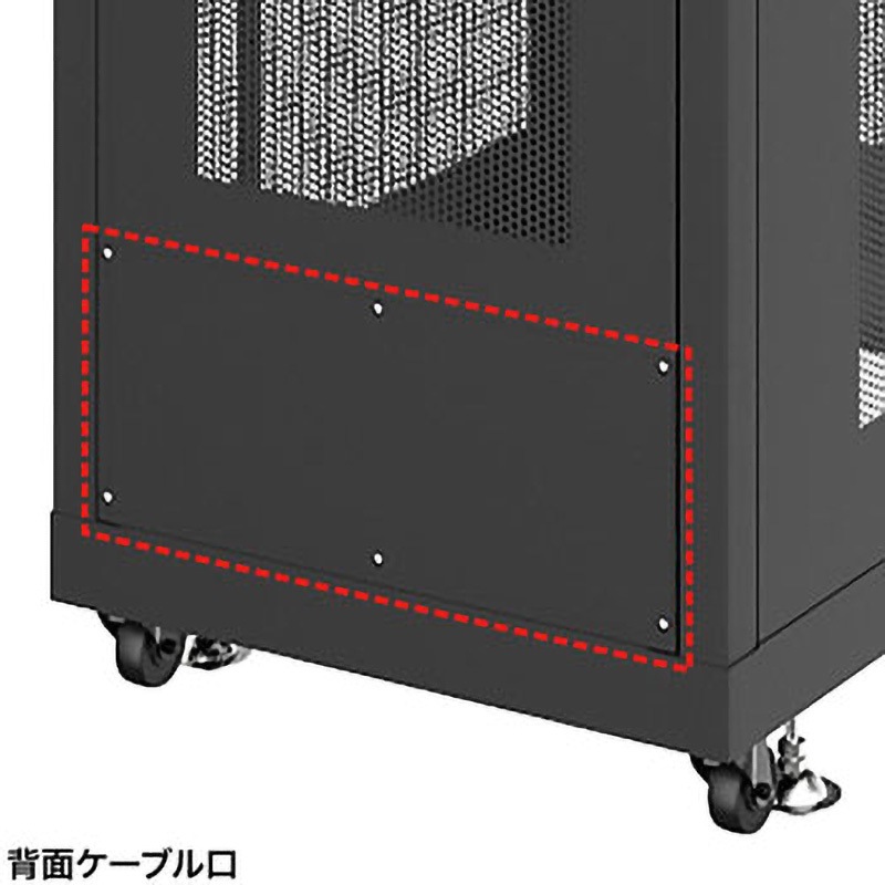 CP-SVN2490MBKN 19インチサーバーラック メッシュタイプ サンワサプライ 耐荷重500kg ブラック(マンセル値/N1.0近似色) 間口600mm 1台 CP-SVN2490MBKN