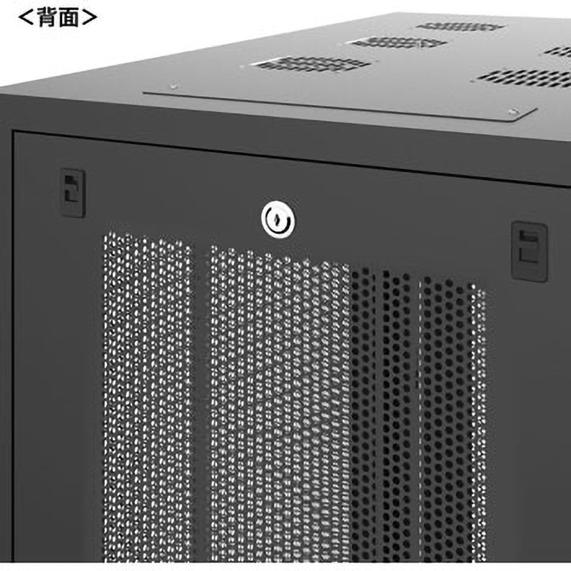 CP-SVN2490MBKN 19インチサーバーラック メッシュタイプ サンワサプライ 耐荷重500kg ブラック(マンセル値/N1.0近似色) 間口600mm 1台 CP-SVN2490MBKN