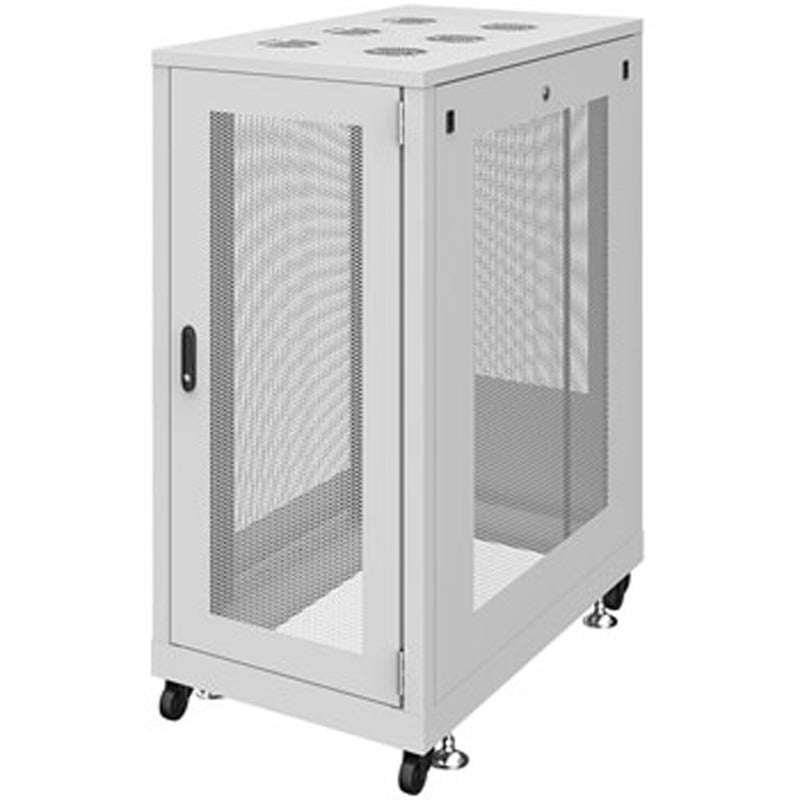 CP-SVN2490MGYN 19インチサーバーラック メッシュタイプ サンワサプライ 耐荷重500kg 間口600mm 1台 CP-SVN2490MGYN