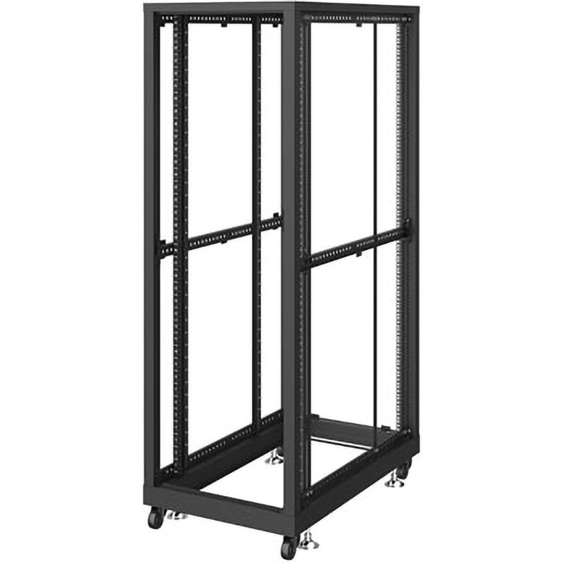 CP-SVN3690NPBKN 19インチサーバーラック パネルなしタイプ サンワサプライ 耐荷重500kg ブラック(マンセル値/N1.0近似色) 間口600mm 1台 CP-SVN3690NPBKN