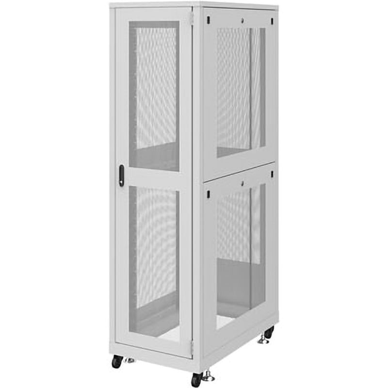 CP-SVN4210MGYN 19インチサーバーラック メッシュタイプ サンワサプライ 耐荷重500kg 間口600mm 1台 CP-SVN4210MGYN