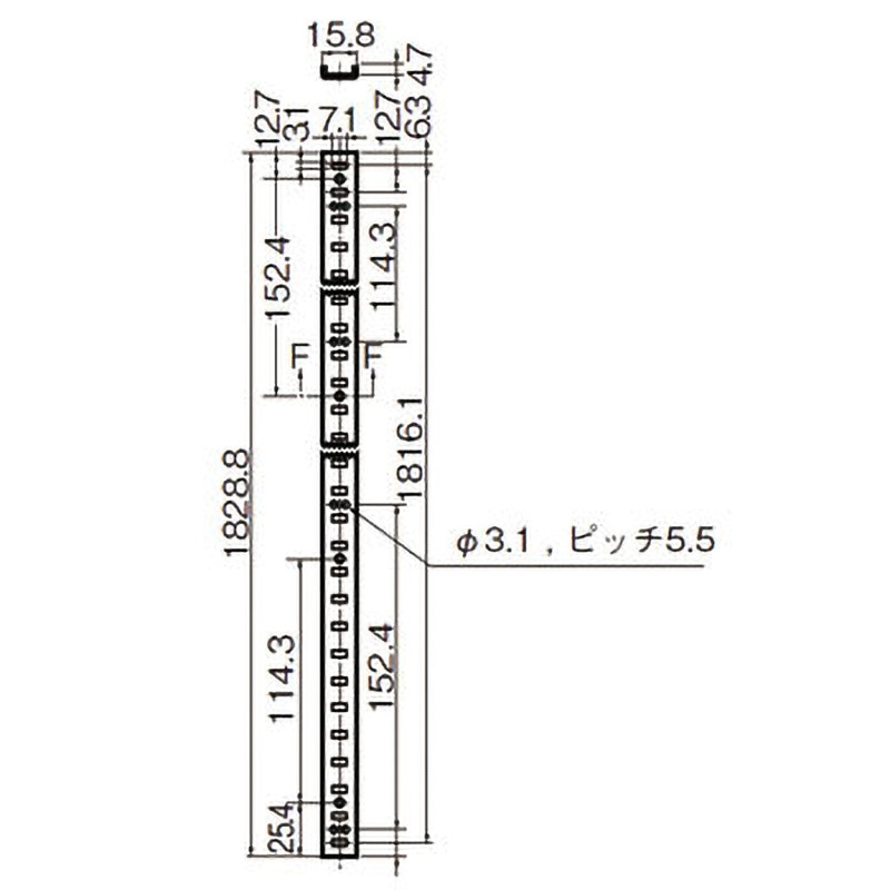 255-72-I 棚柱 255-72型 LAMP(スガツネ工業) 粉体焼付塗装/アイボリー