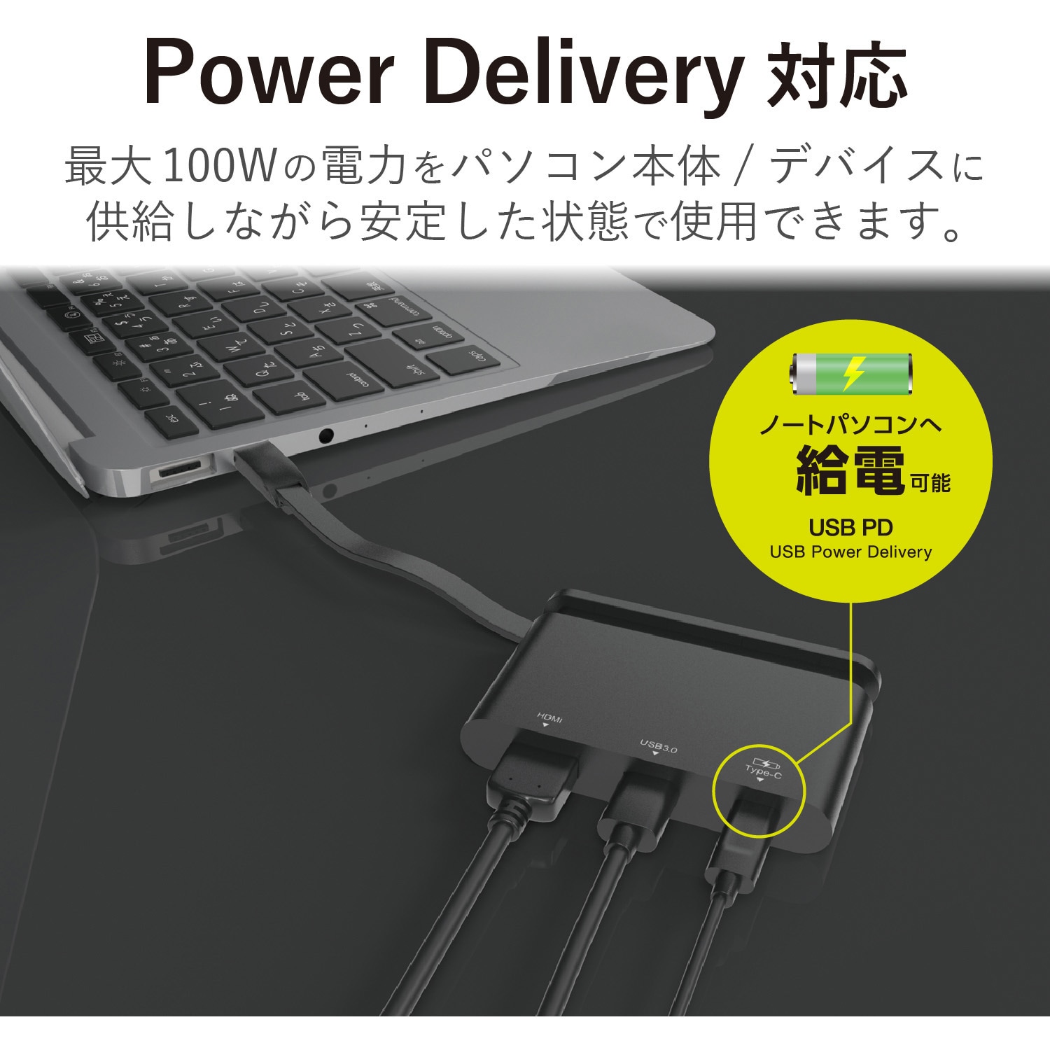 DST-C06BK USBハブ ドッキングステーション PD対応 Type-C接続