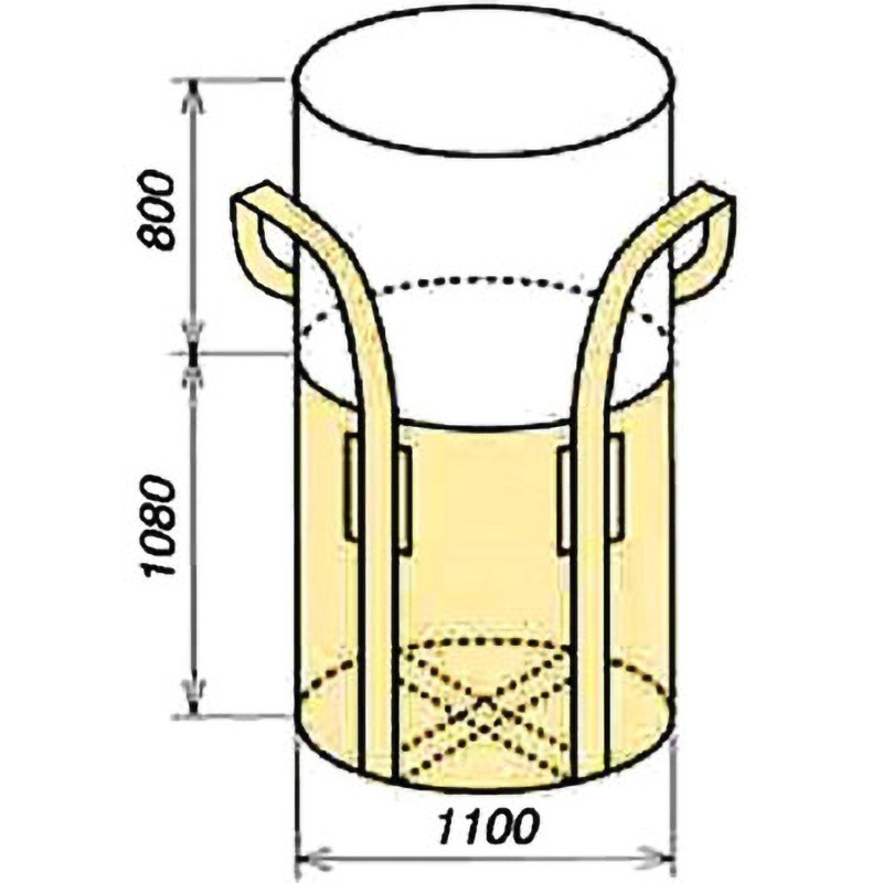 OW-002丸HS フレコンバック 丸型 ワンウィル 容量1000L 標準タイプ  1箱(10袋)