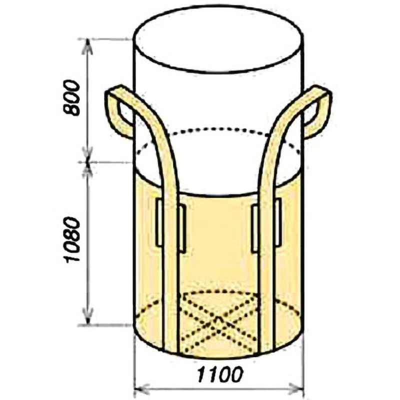 OW-002丸H フレコンバック 丸型 ワンウィル 容量1000L 厚手タイプ  1箱(10袋)