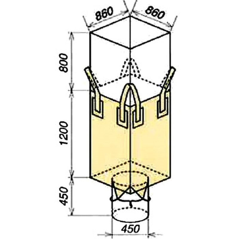 OW-014角 フレコンバック 角型下部半開 1箱(10袋) ワンウィル 【通販モノタロウ】