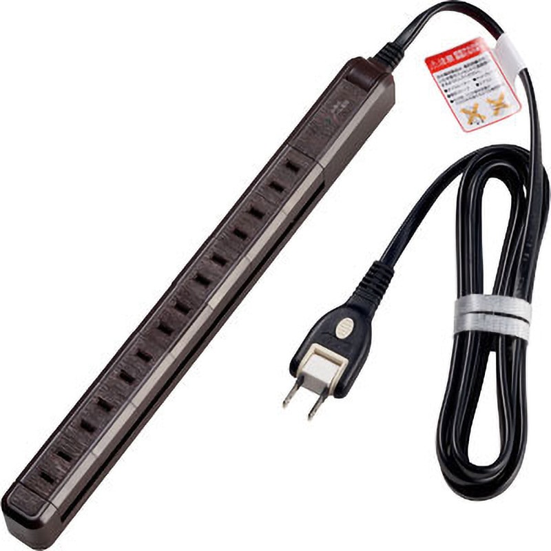 WBS-SL702SB(WD) コード付 スリム回転式タップ 雷ガード 無駄なく