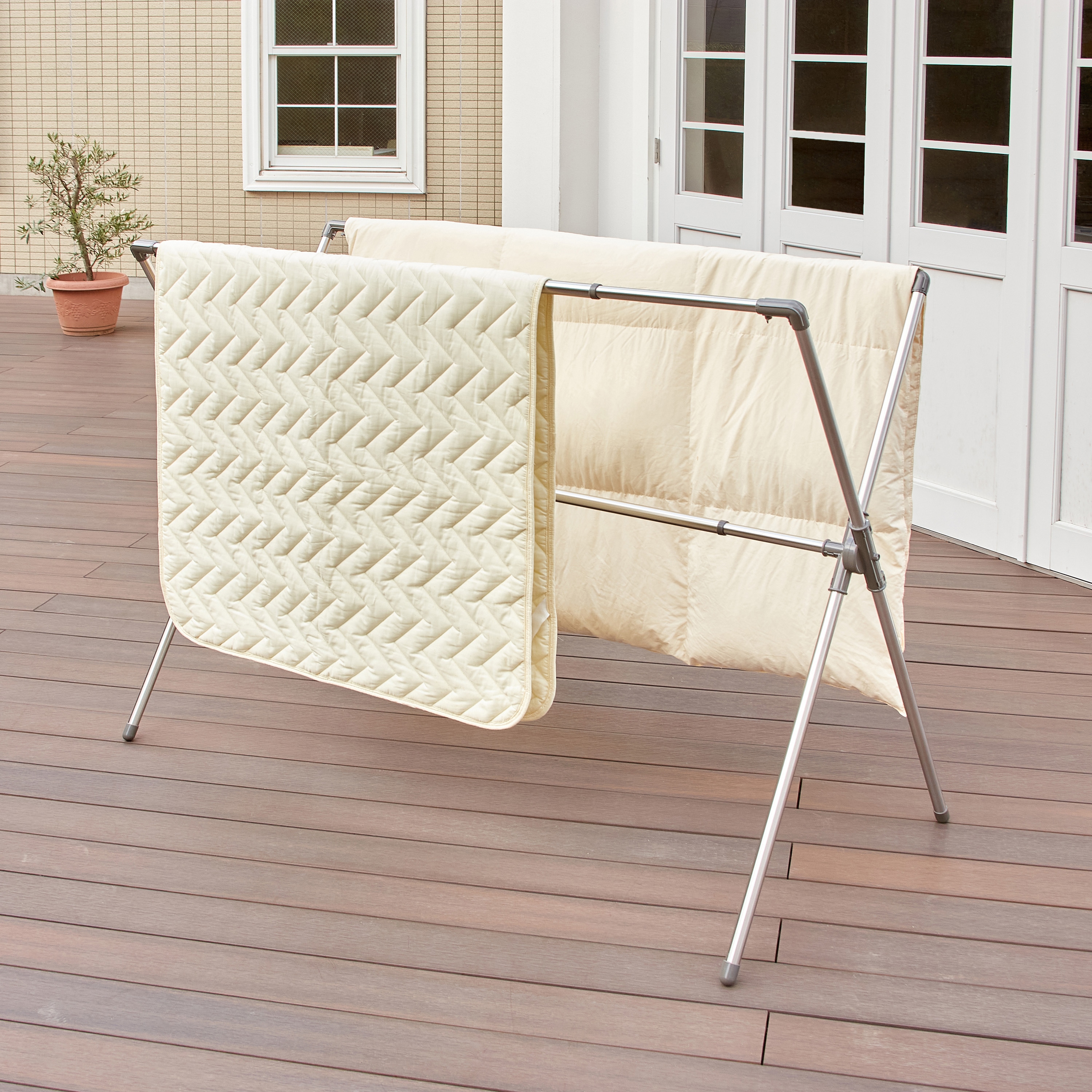 【mu※※※様】布団1枚 布団干し 室内 PORISH 組立式伸縮布団干しX型 （ 伸縮 コンパクト