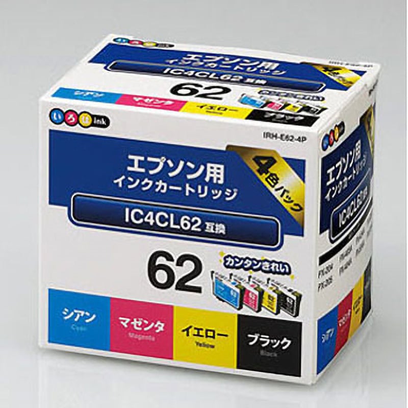 IRH-E62-4P いろはインク/EPSON/IC4CL62互換 1セット(4個) エレコム