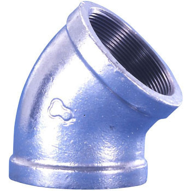 BL45 45°エルボ 可鍛鋳鉄製管継手 (白) 桑名金属工業 呼び径100A