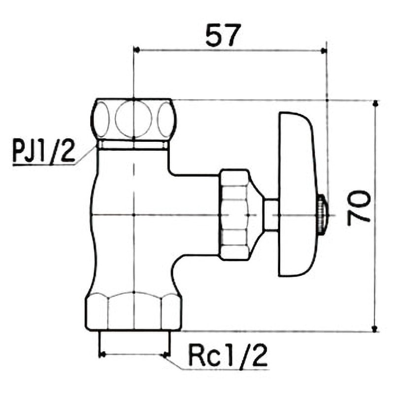 K31-P5 ストレート形止水栓(本体ナット付) KVK エコロジー水栓 本体
