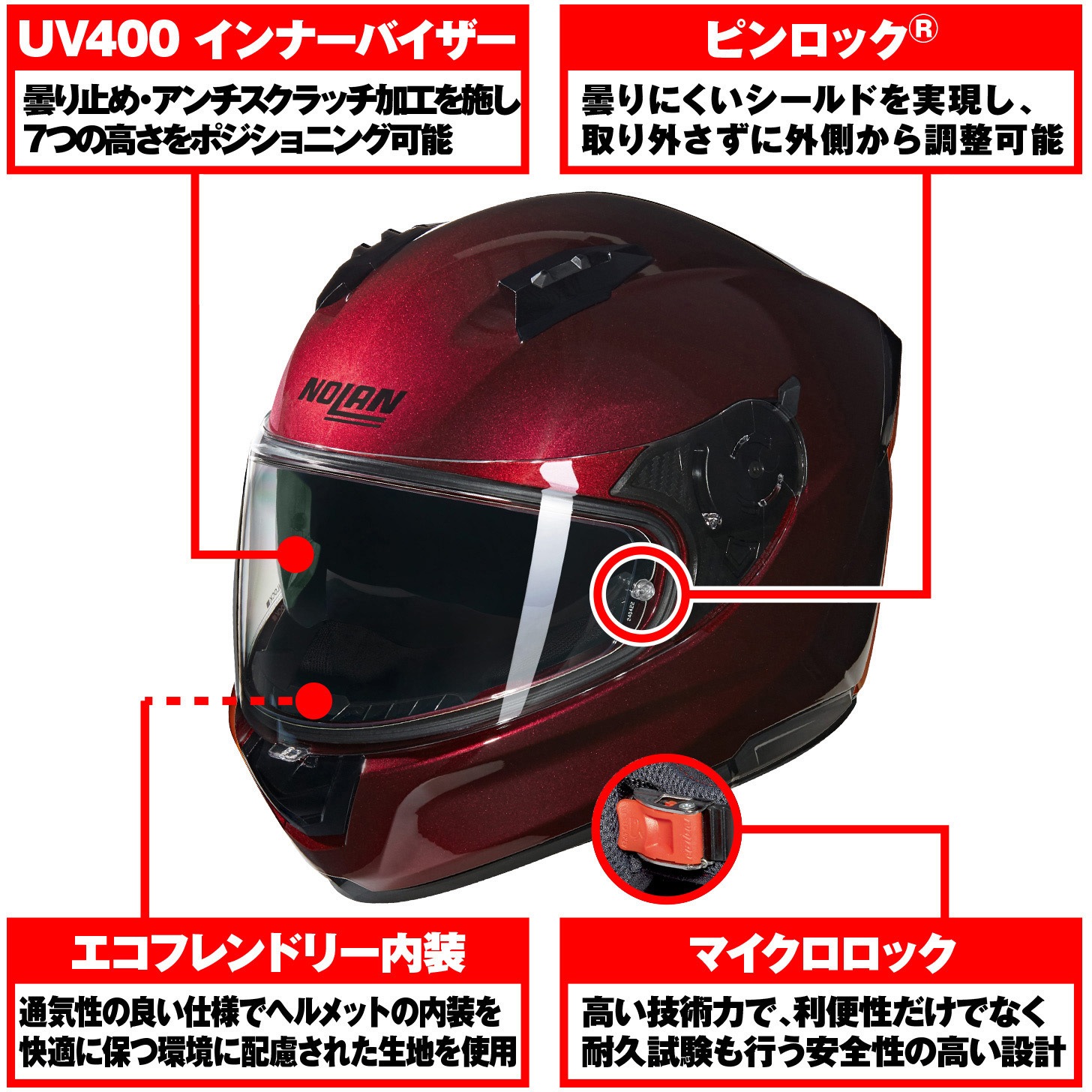 60109 NOLAN フルフェイス N60-6 CLASSICO NOBILE NOLAN 色RED/321 XL