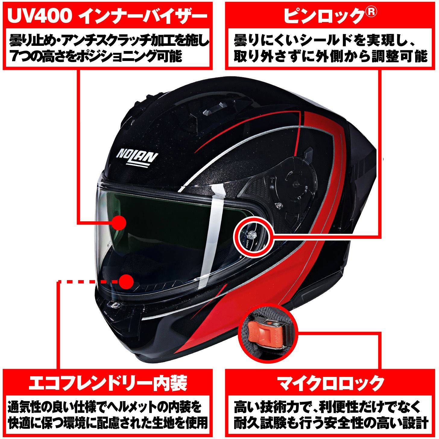 60012 NOLAN フルフェイス N60-6 SPROT MESMERICO NOLAN 色RED/342 XL